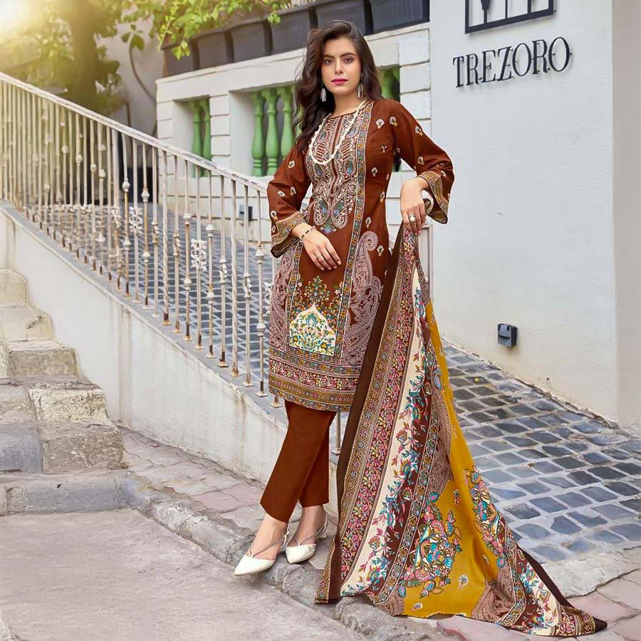 Brown  Fancy Casual Wear Salwar Kameez