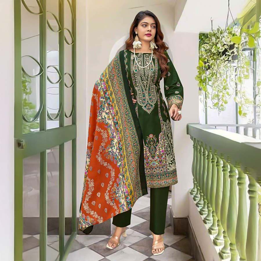 Green  Fancy Casual Wear Salwar Kameez