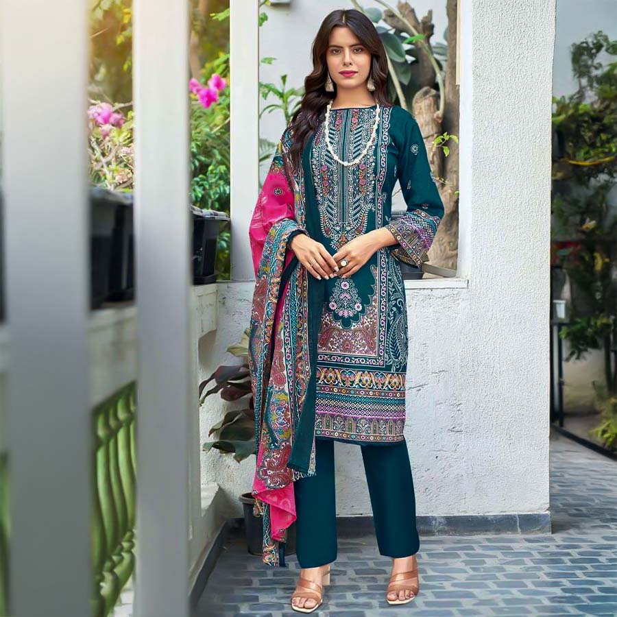 Blue Fancy Casual Wear Salwar Kameez
