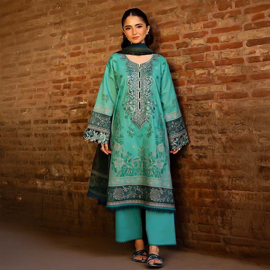 Green Cotton Printed Salwar Kameez