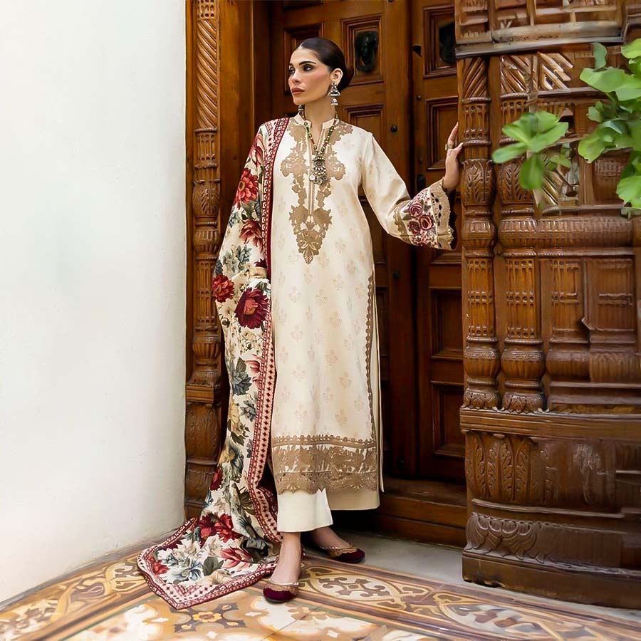 White  Lawn Cotton Casual Wear Salwar Kameez