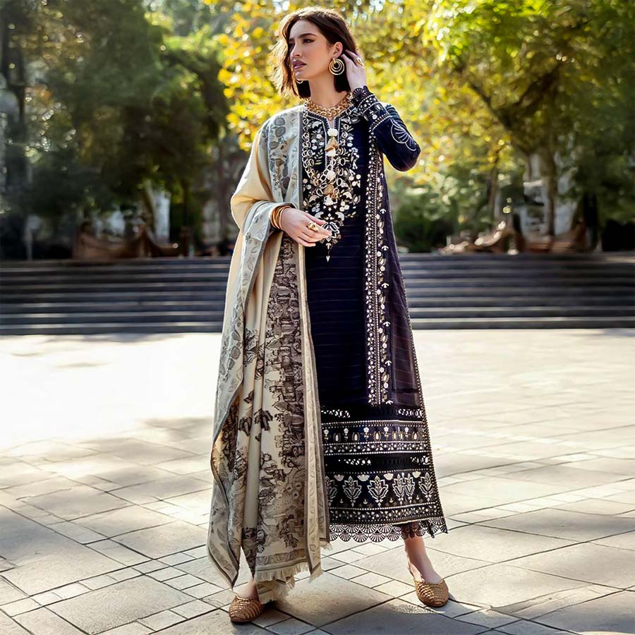 Blue  Cotton Casual Wear Salwar Kameez
