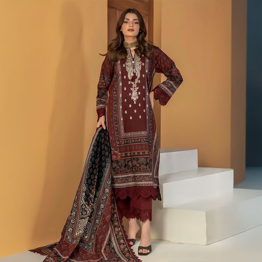 Brown Cotton Casual Wear Salwar Kameez
