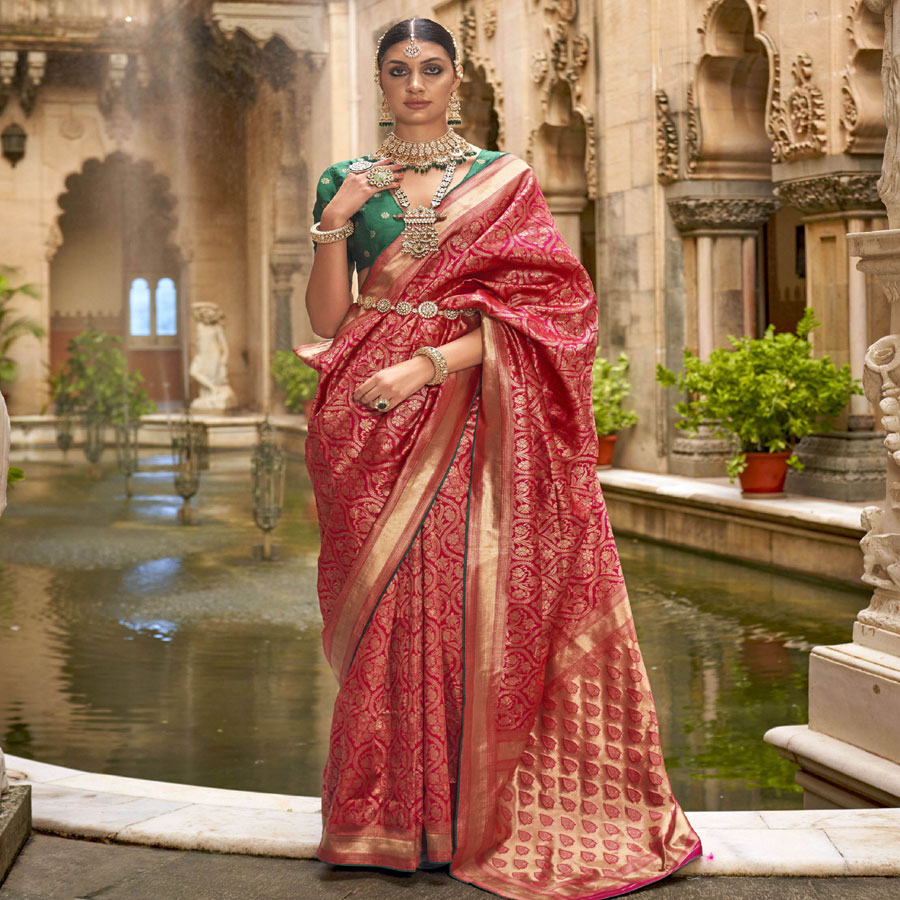 Red Silk Casual Saree