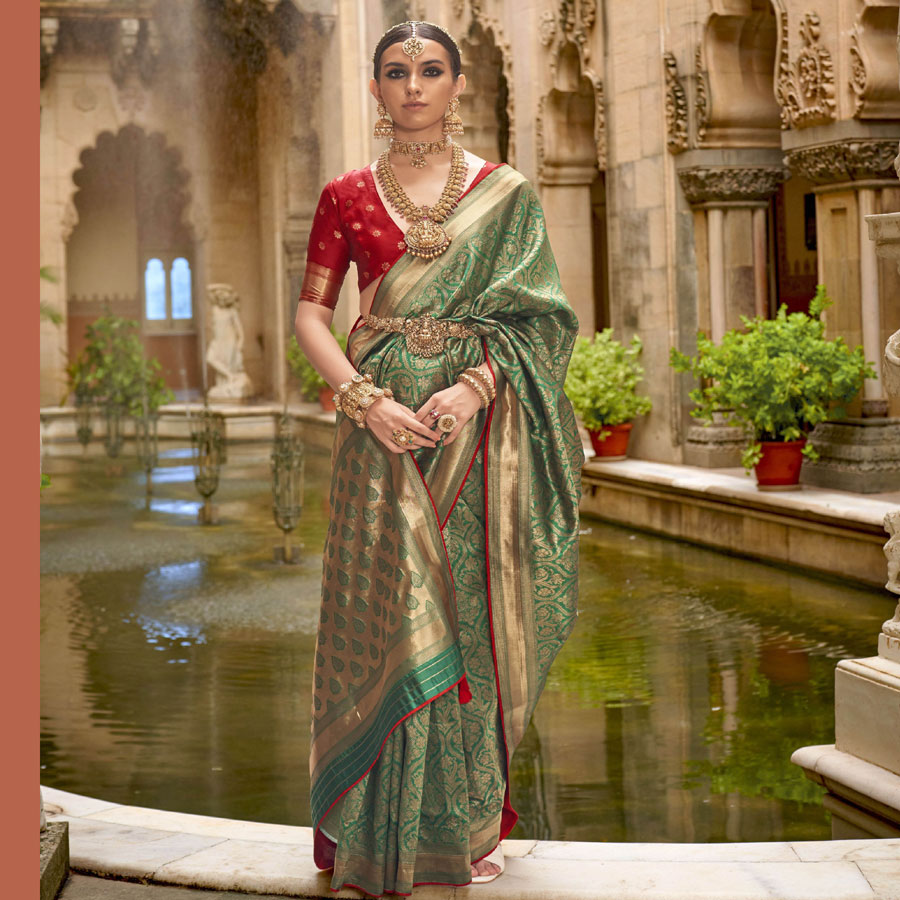 Green Silk Casual Saree