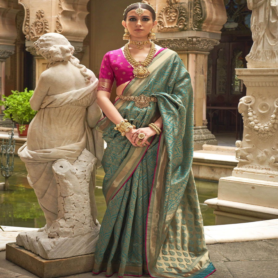 Sky Blue Silk Casual Saree