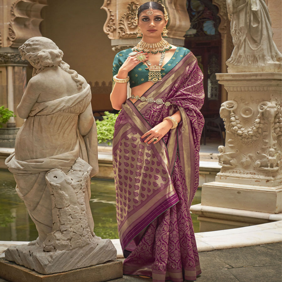 Purple Silk Casual Saree