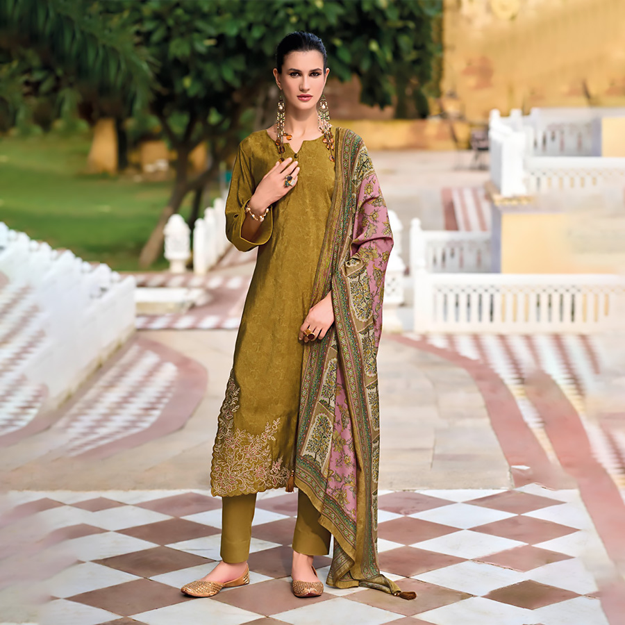 Yellow Viscose Casual Suit