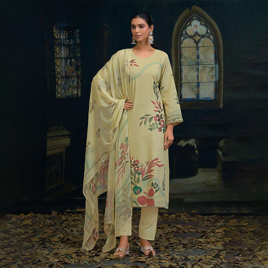 Green  Lawn Cotton Casual Wear Salwar Kameez