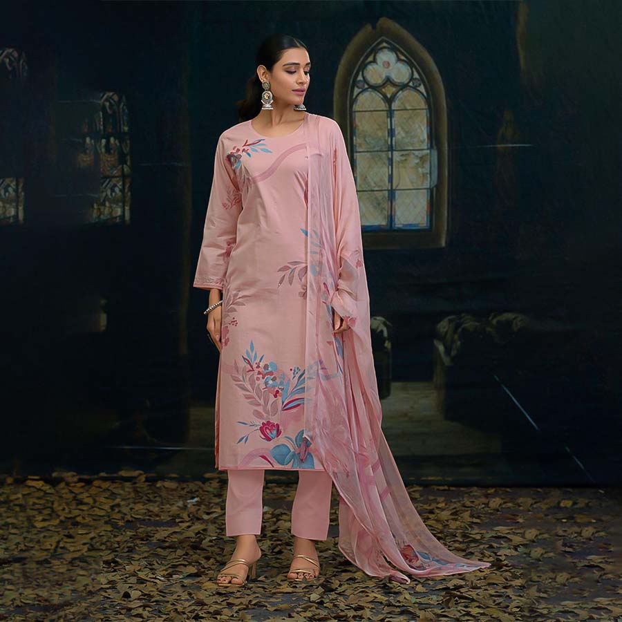 Pink Lawn Cotton Casual Wear Salwar Kameez