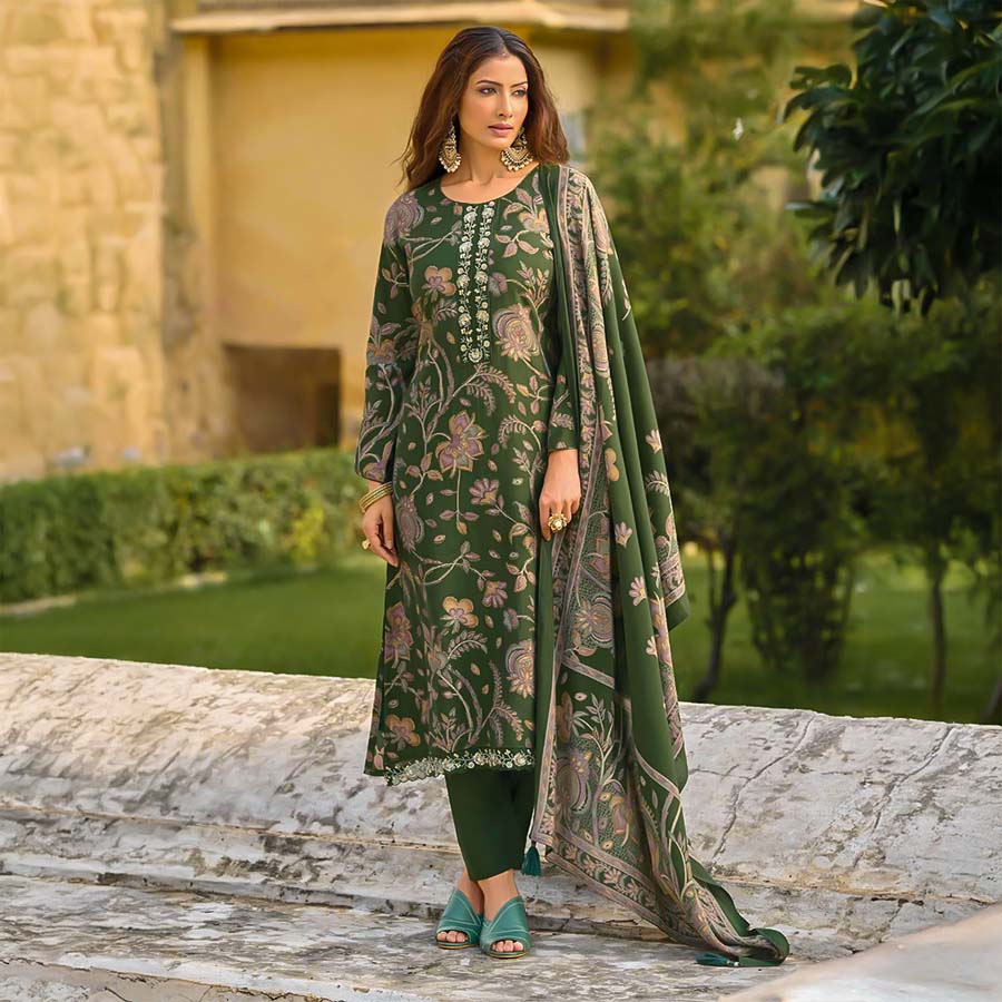Green  Cambric Casual Wear Salwar Kameez