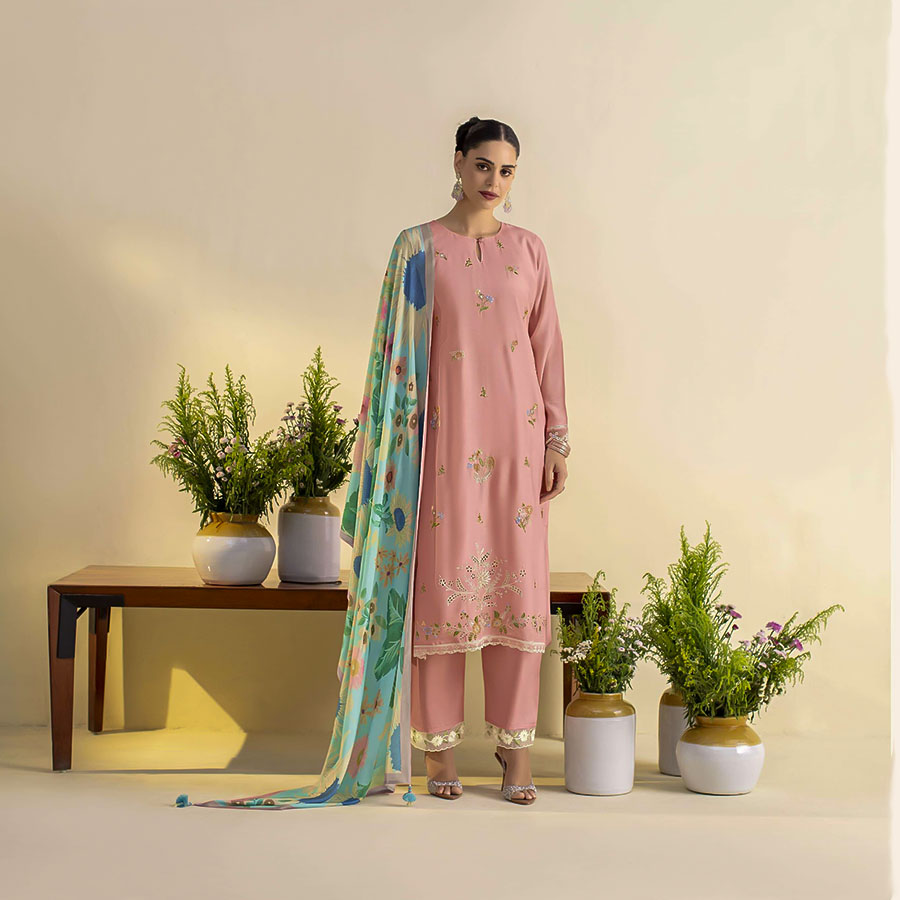 Pink  Lawn Party Wear Salwar Kameez