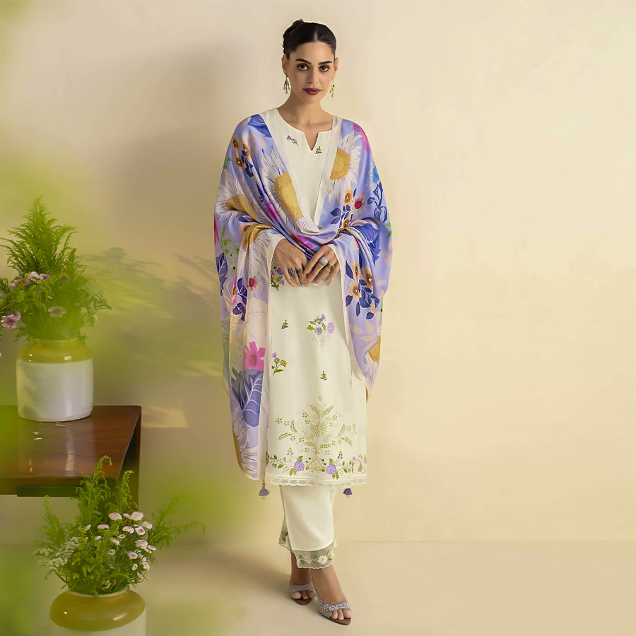 White  Lawn Party Wear Salwar Kameez