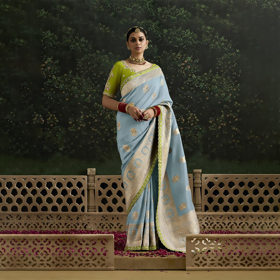 Blue Silk Designer Saree