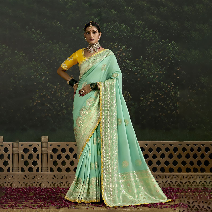 Sky blue Silk Designer Saree