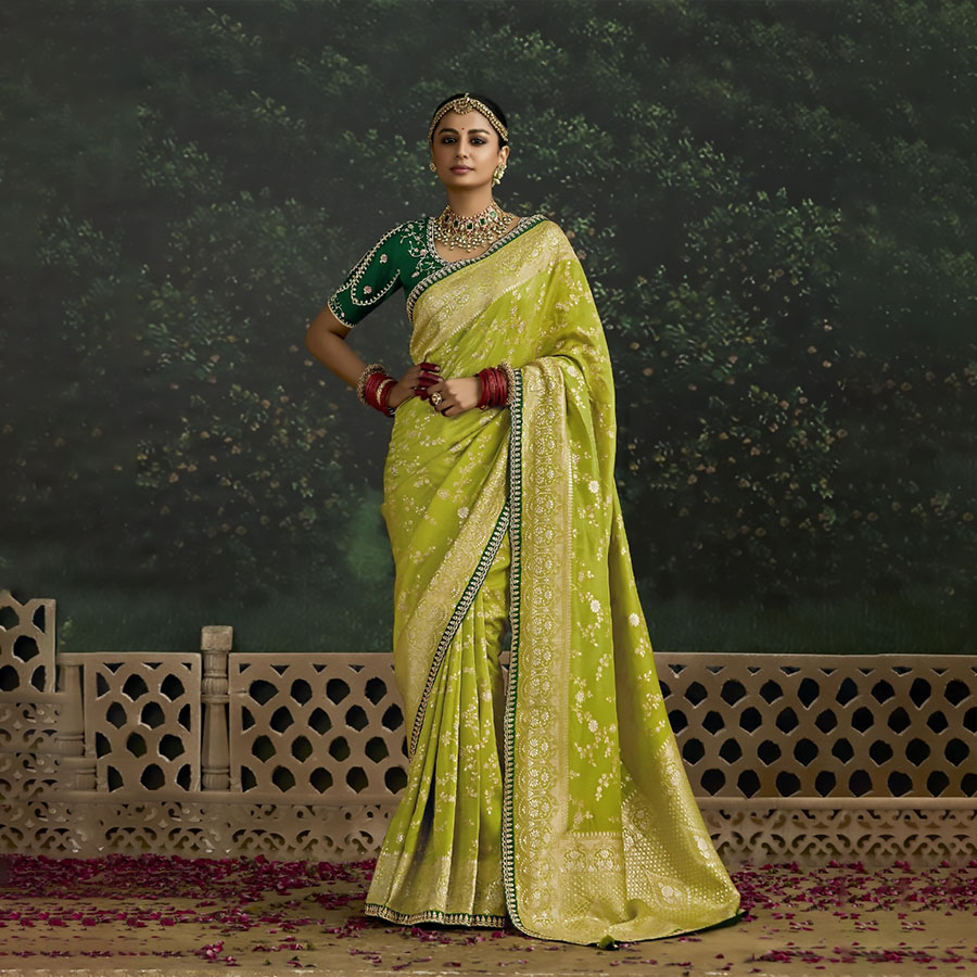 Green Silk Designer Saree