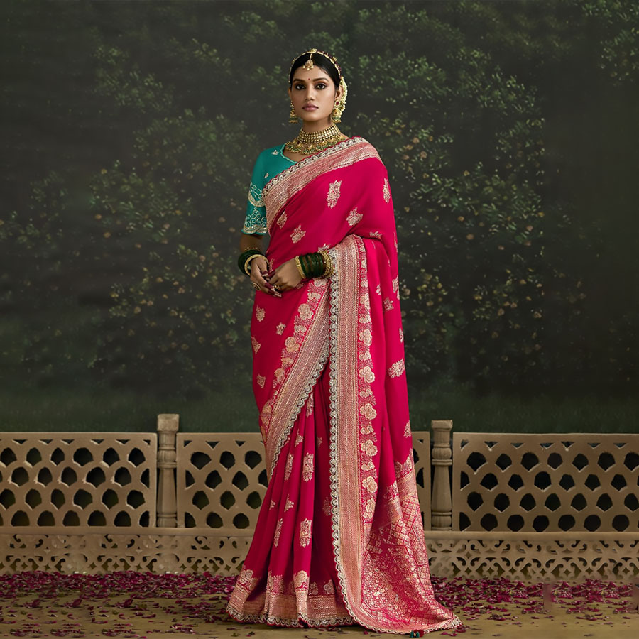 Red Silk Designer Saree