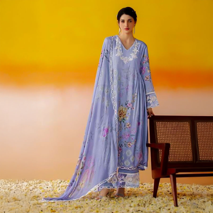 Purple Muslin Party Wear Salwar Kameez