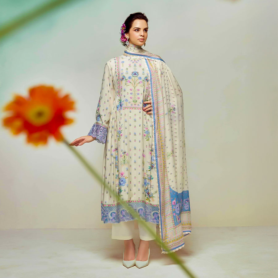 White  Muslin Party Wear Salwar Kameez