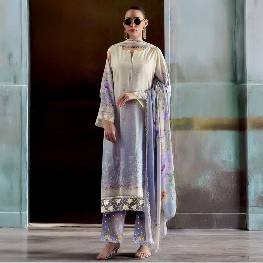 Purple Muslin  Party Wear Salwar Kameez
