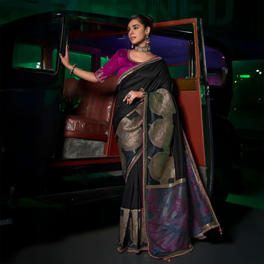 Black Silk Party Wear Saree
