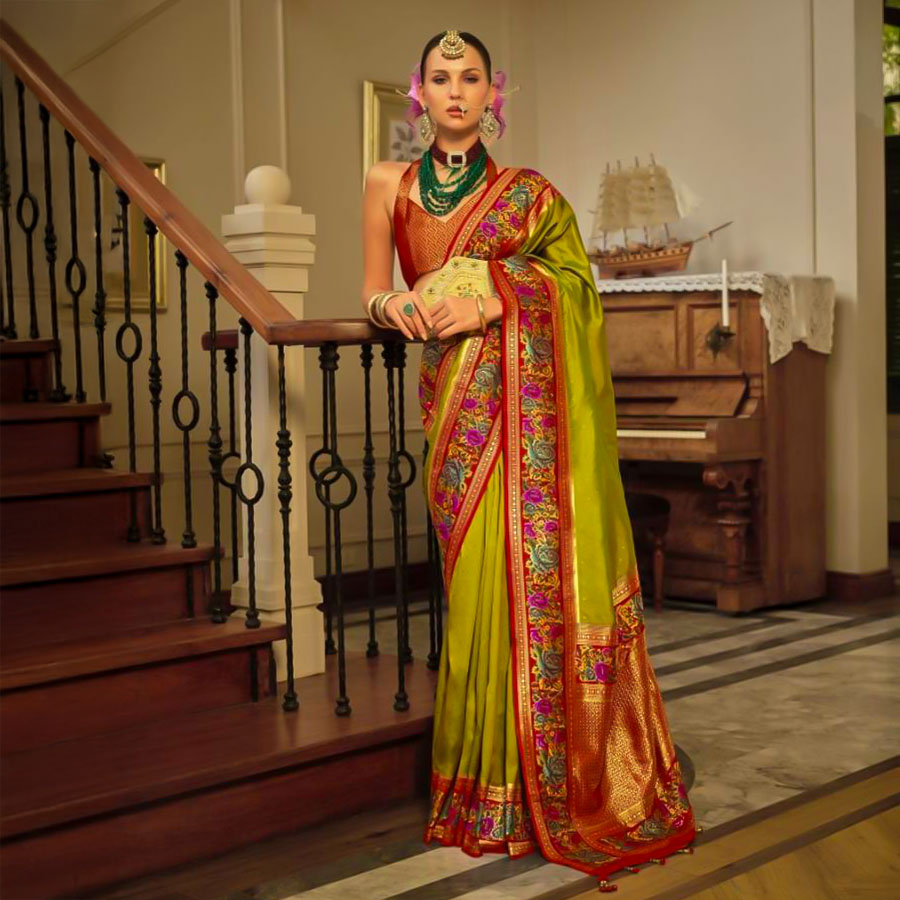 Green  Banarasi Silk Designer Saree