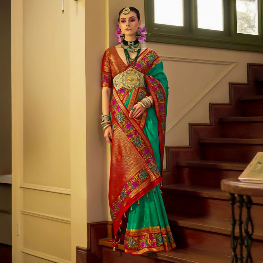 Green  Banarasi Silk Designer Saree