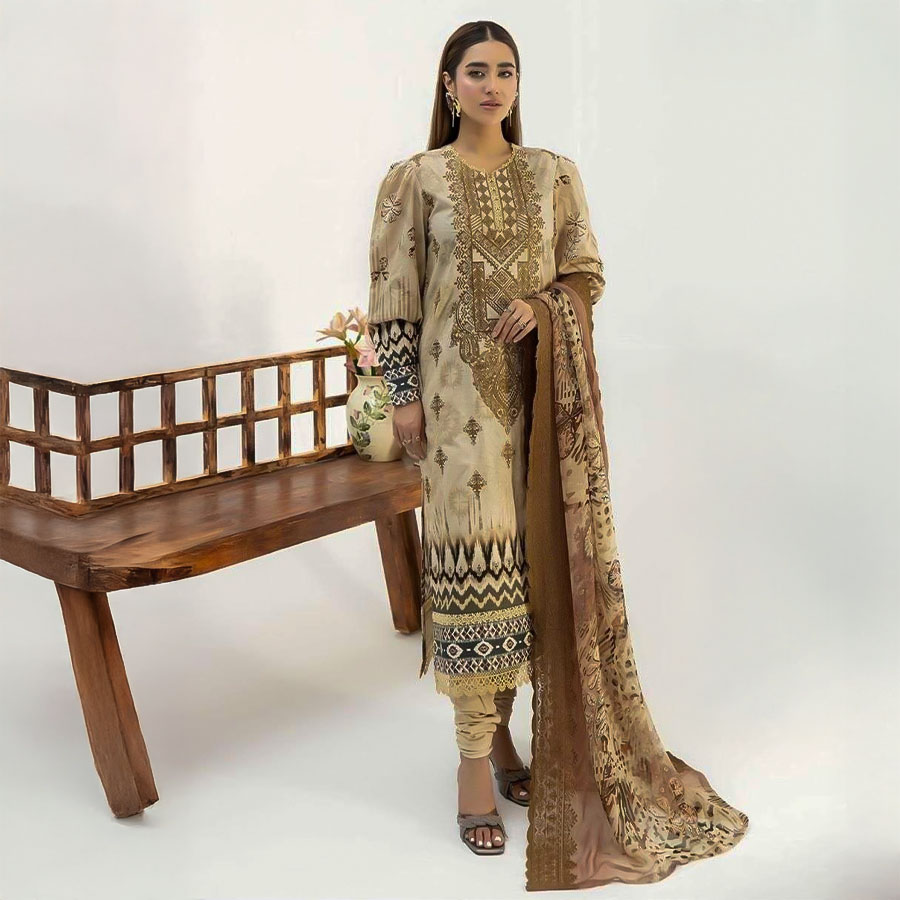 Brown Lawn Casual Wear Salwar Kameez