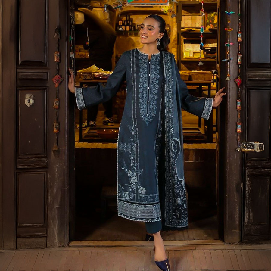 Grey Lawn Casual Wear Salwar Kameez