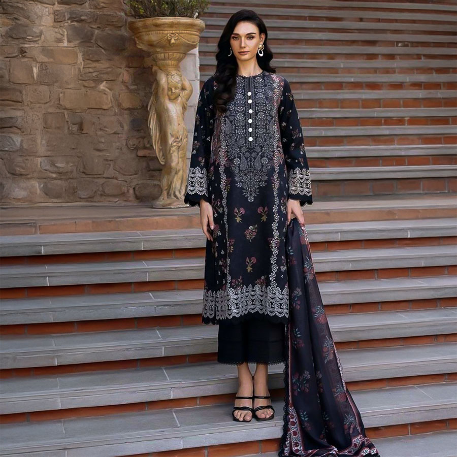 Blue Lawn Casual Wear Salwar Kameez