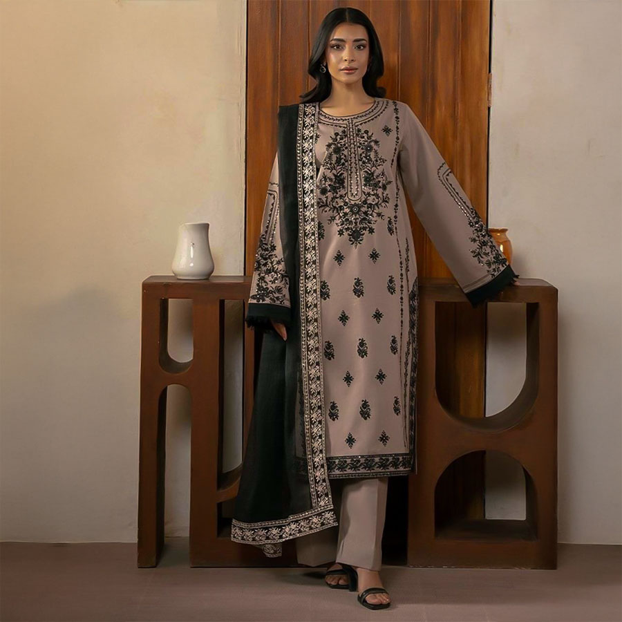 Brown Lawn Casual Wear Salwar Kameez