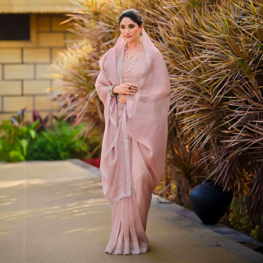Pink  Malai Silk Casual Wear Saree