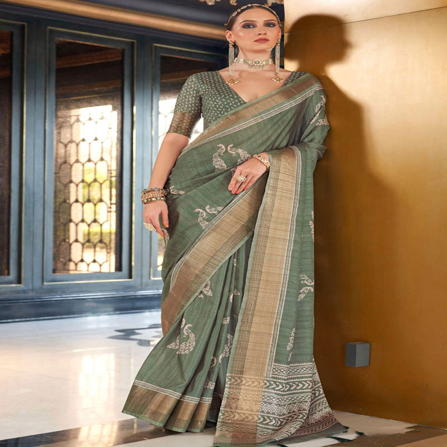 Green Silk Designer Saree