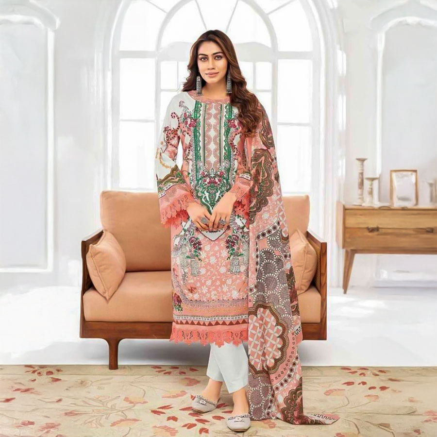 Pink Lawn Cotton Printed Salwar Kameez