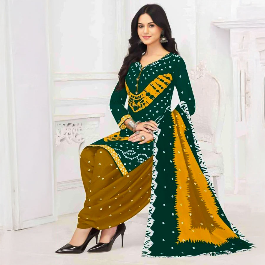 Green  Rayon Casual Wear Salwar Kameez