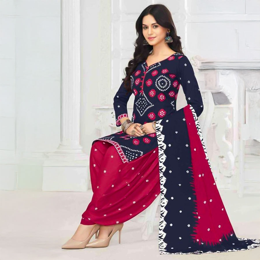 Blue Rayon Casual Wear Salwar Kameez