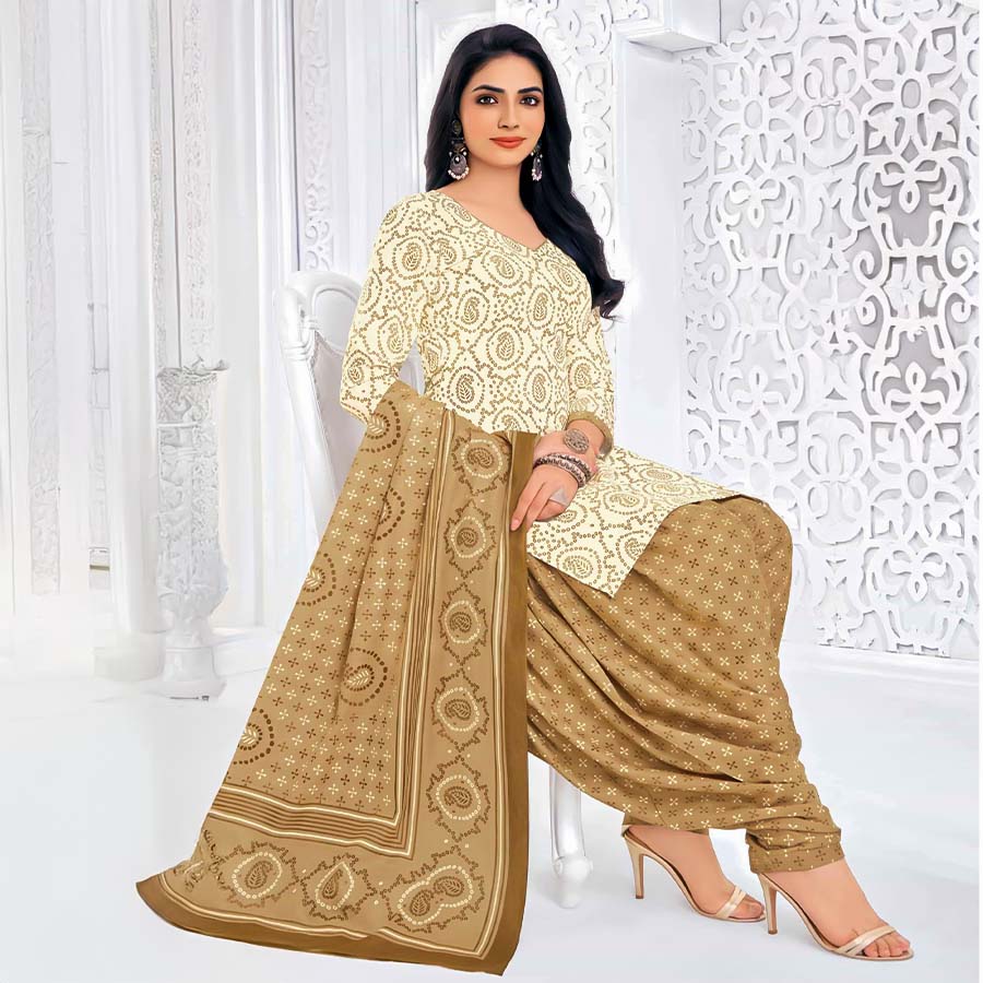 Yellow  Cotton Casual Wear Salwar Kameez