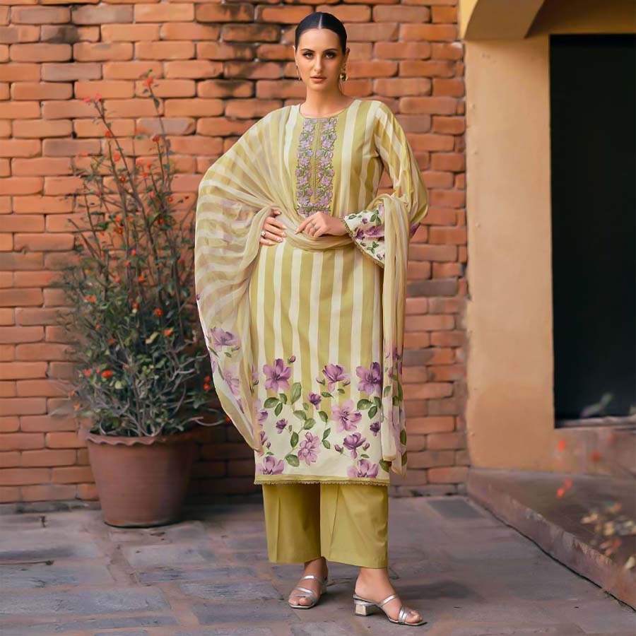 Yellow Jam Satin Casual Wear Salwar Kameez