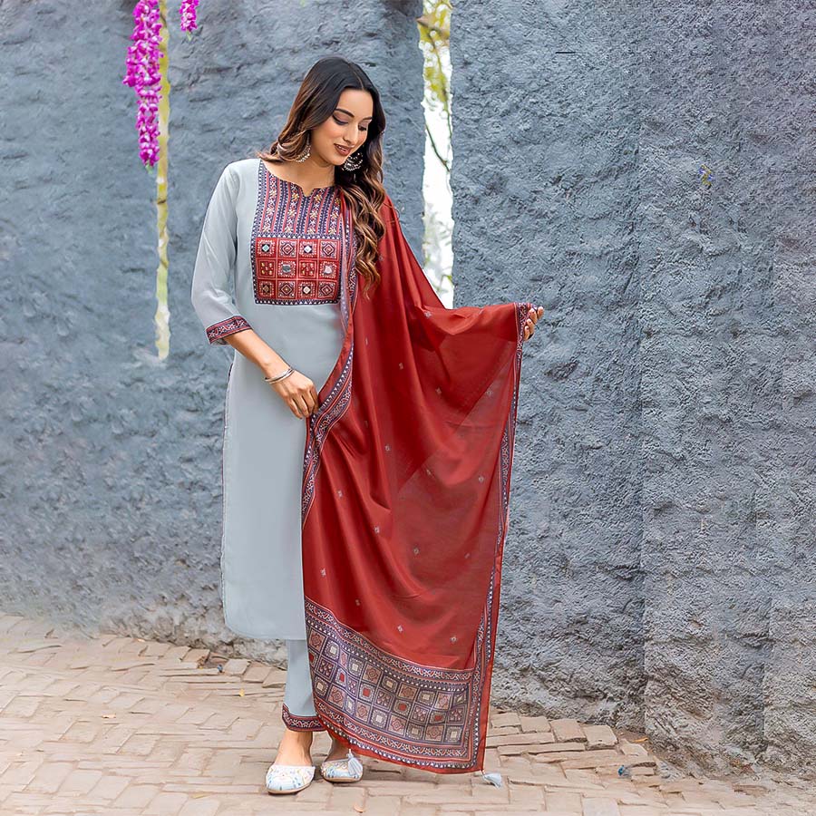 Grey Modal Casual Wear Kurti