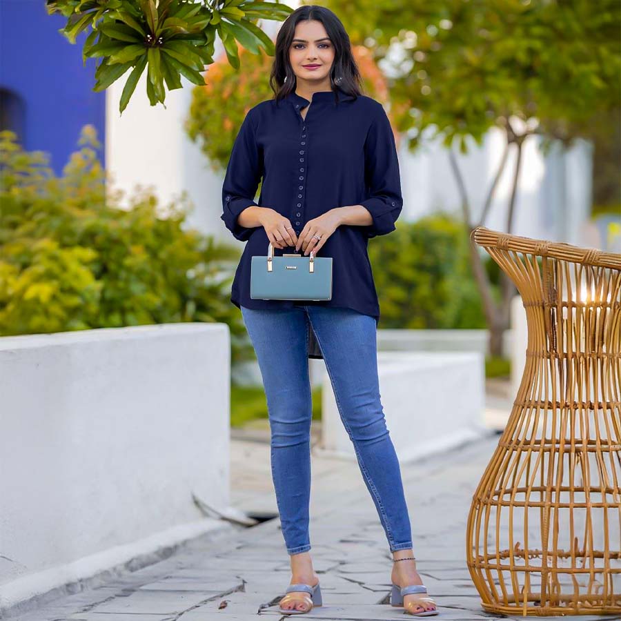 Blue Fancy Casual Wear Kurti