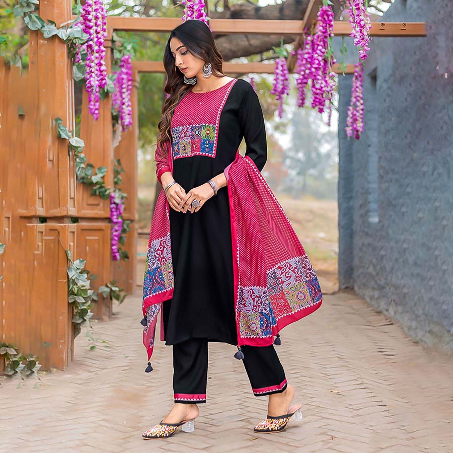 Black Modal Casual Wear Kurti