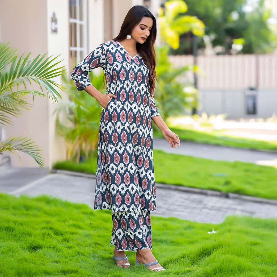 White  Rayon Print Printed Kurti