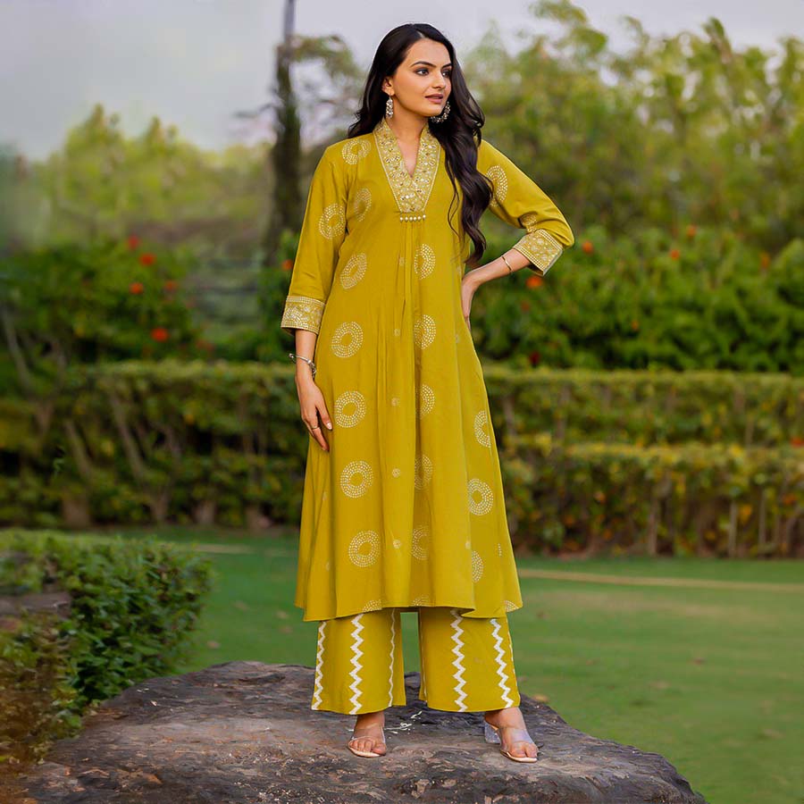 Yellow Rayon Casual Wear Kurti