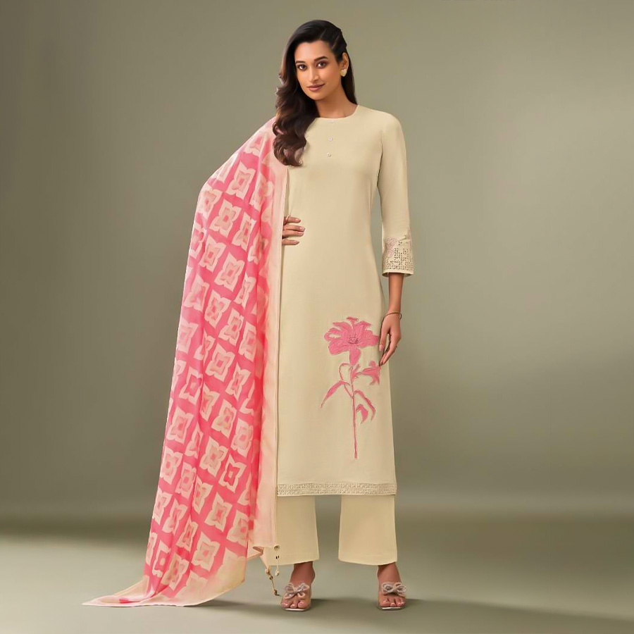 White  Lawn Cotton Party Wear Salwar Kameez