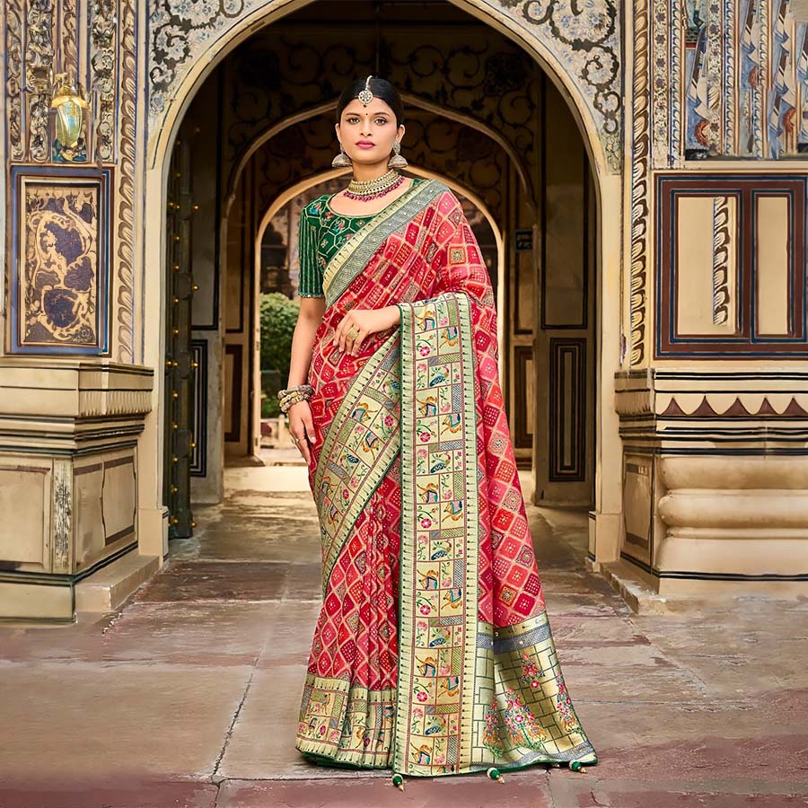 Red Silk Designer Saree