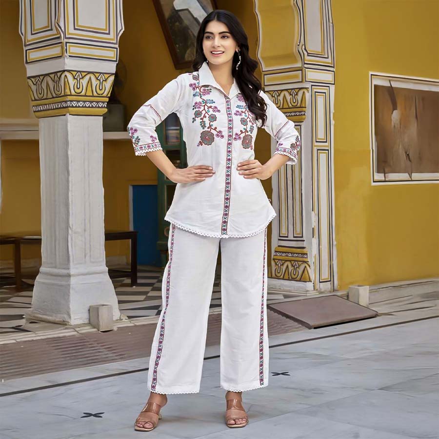 White  Fancy Casual Wear Kurti