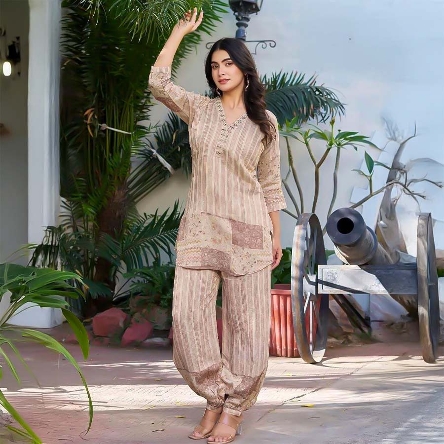 Brown  Fancy Casual Wear Kurti