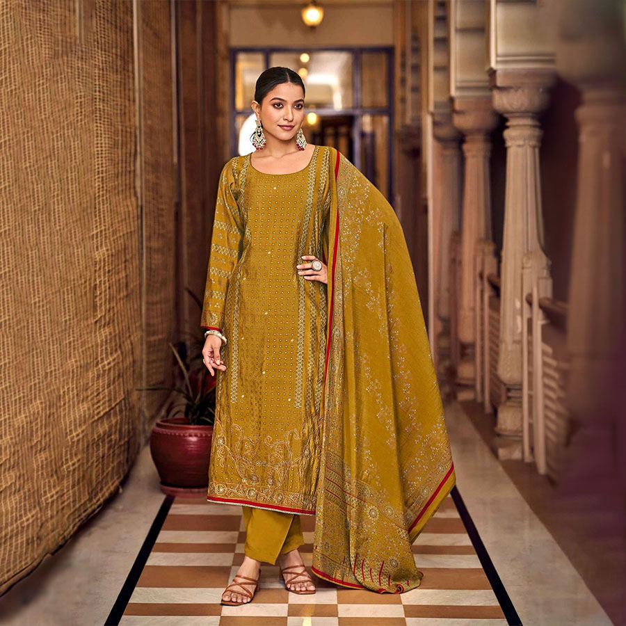 Yellow Viscose Casual Suit