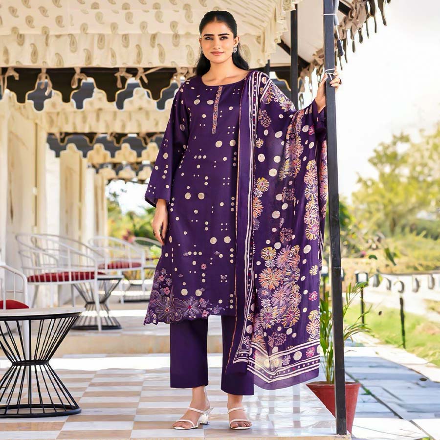 Violet  Jam Satin Casual Wear Salwar Kameez