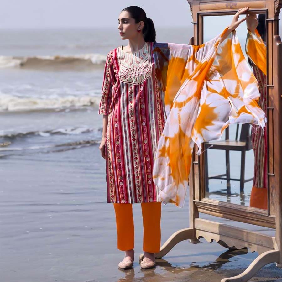 Red  Rayon Casual Wear Salwar Kameez